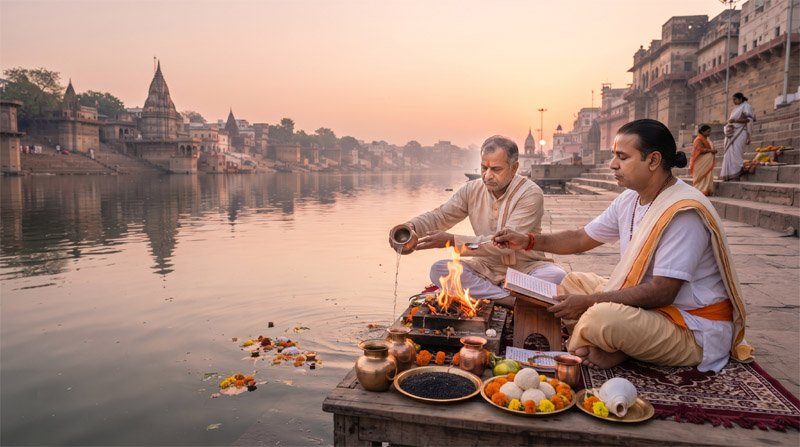Pitru Paksha Shraddha and ancestral remembrance at the sacred ghats of Kashi